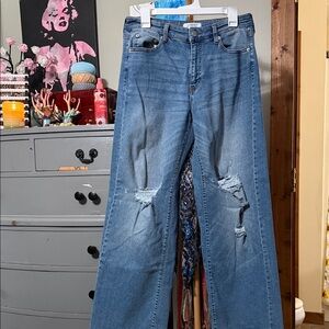 Classic Blue Distressed Women Jeans